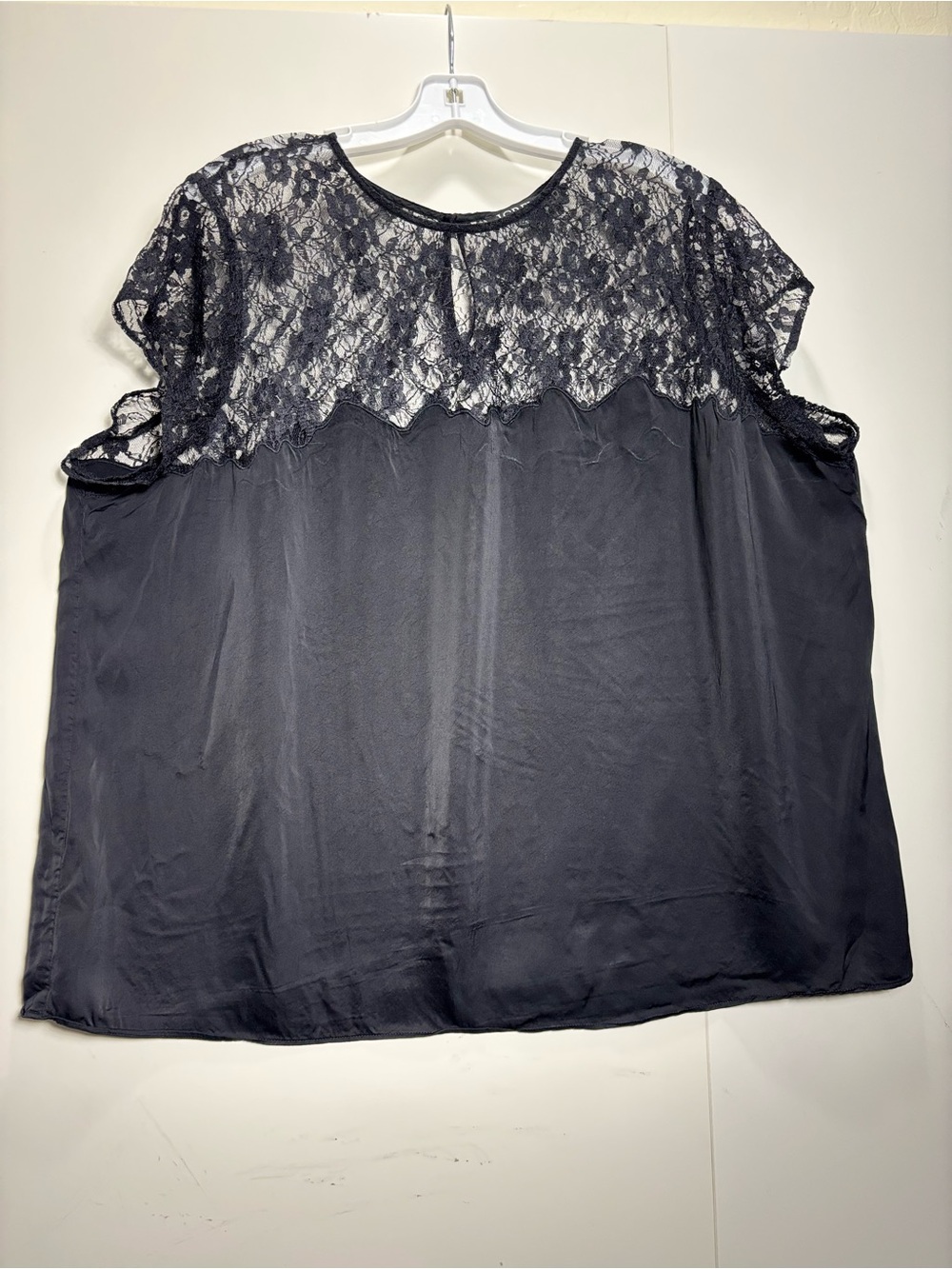 J. Crew Black Lace Yoke Blouse